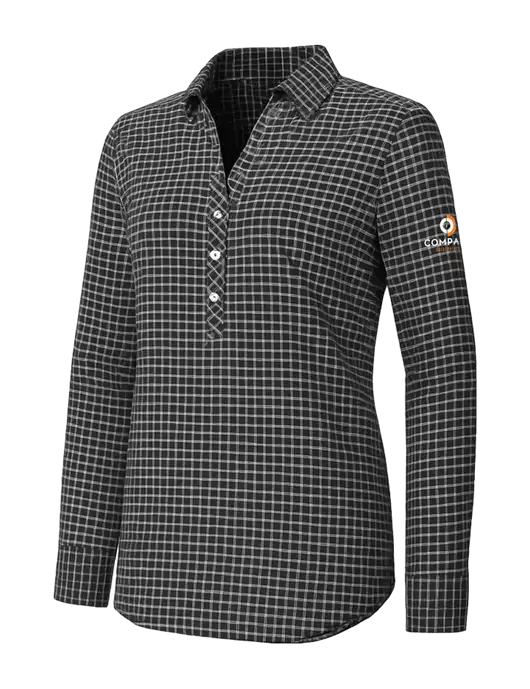 Womens Dark Grey/White City Stretch Shirt w/Compass Logo