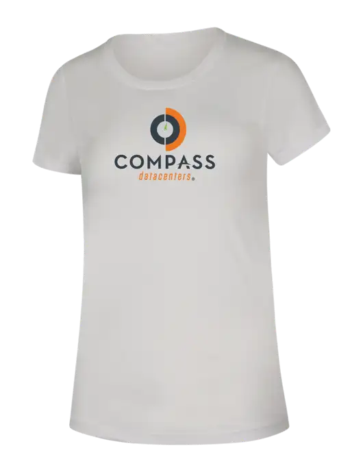 BELLA+CANVAS Womens White Triblend Short Sleeve Tee w/Compass Logo