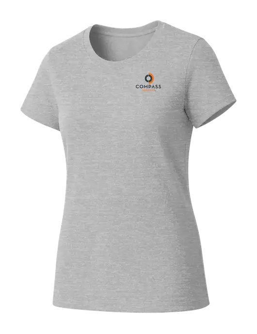 Womens Seriously Soft Light Heathered Grey T-Shirt w/Compass Logo
