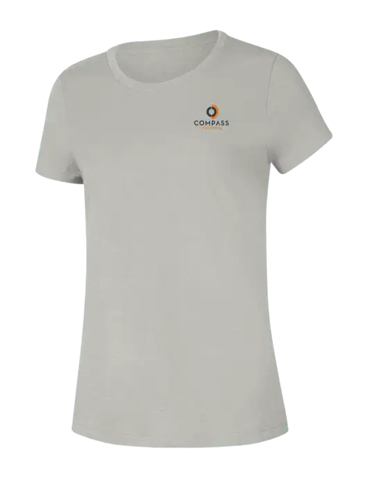 Womens Seriously Soft Light Heathered Grey T-Shirt w/Compass Logo