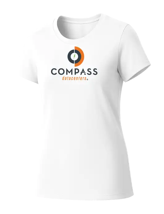 Womens Seriously Soft White T-Shirt w/Compass Logo