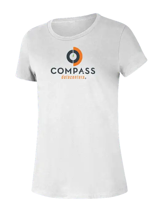 Womens Seriously Soft White T-Shirt w/Compass Logo