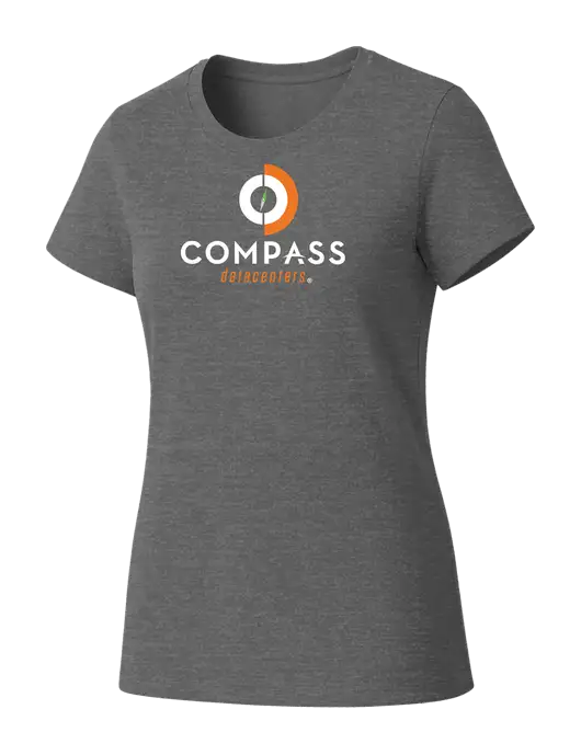 Womens Seriously Soft Grey Frost T-Shirt w/Compass Logo