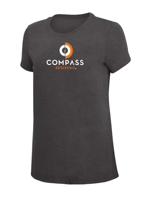 Womens Simply Soft Heather Charcoal 4.5oz  Poly/Combed Ring Spun Cotton T-Shirt w/Compass Logo