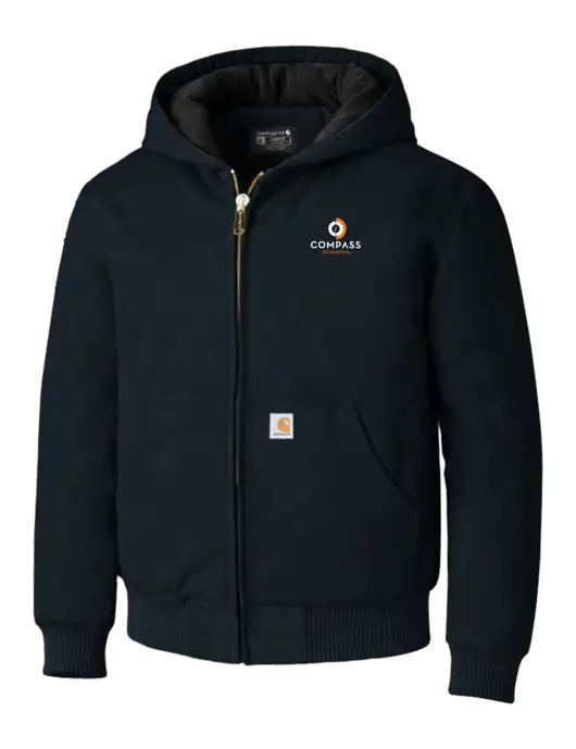 Carhartt Navy Quilted-Flannel-Lined Duck Active Jacket w/Compass Logo