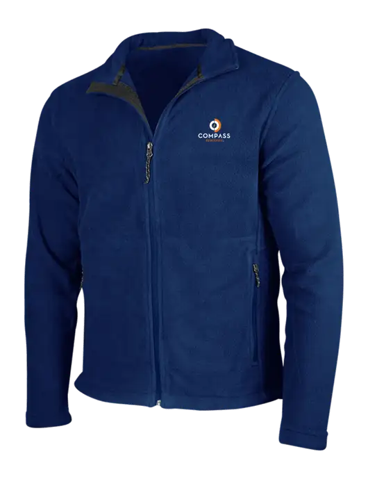 Navy Fleece Jacket w/Compass Logo