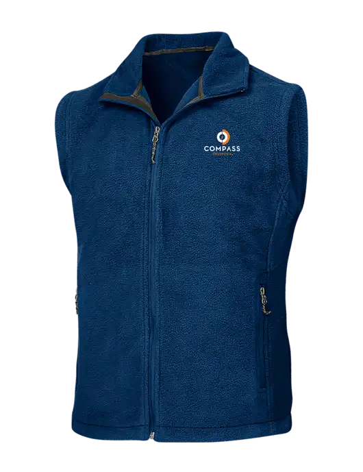 Navy Fleece Vest w/Compass Logo