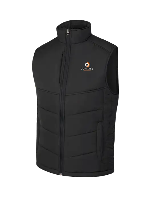 Black/Black Puffy Vest w/Compass Logo