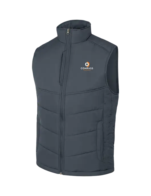 Dark Slate/Black Puffy Vest w/Compass Logo