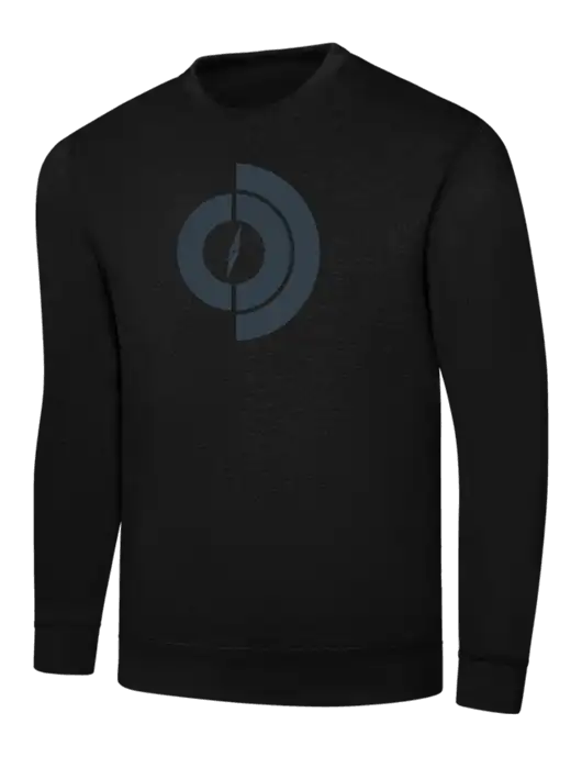 Black 7.8 oz Ring Spun Crew Sweatshirt w/Compass Logo