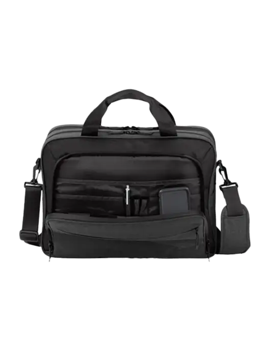 Travel Exec Graphite Heather/Black Laptop Briefcase w/Compass Logo