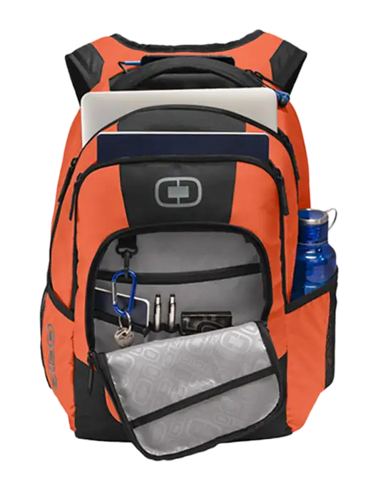 OGIO Orange Logan Laptop Backpack
 w/Compass Logo